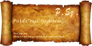 Polányi Szabina névjegykártya